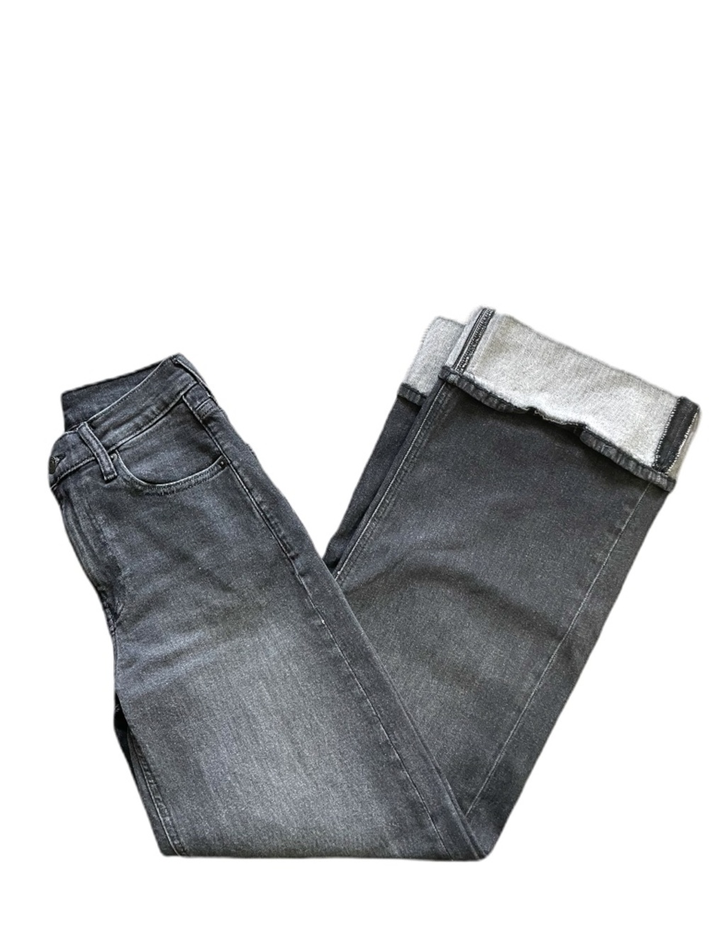 ❤️ GAP HIGH RISE STRIDE BLACK WASH DENIM CUFFED JEANS SIZE 24